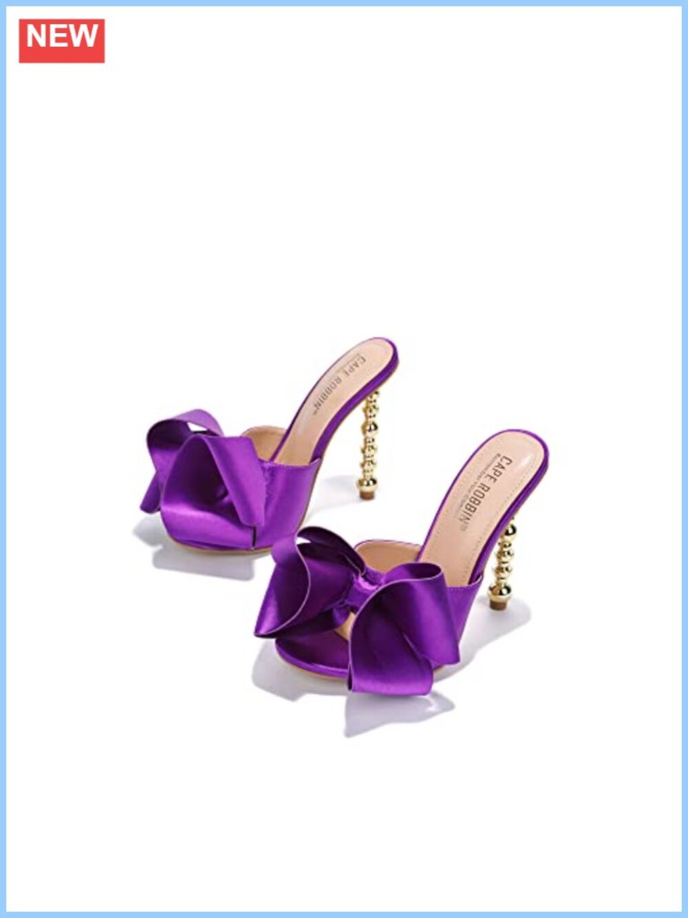 Cape Robbin Salsa High Heel Sandals Open Toe Oversized Bow Slingback 4.5 Inch